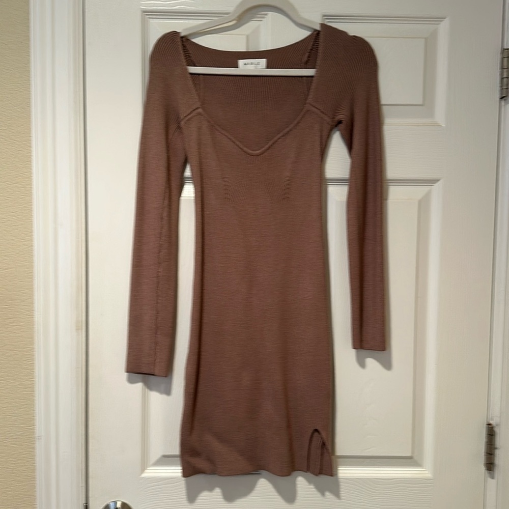 Tan ribbed dress
